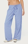 Edikted Olivia Stripe Relaxed Fit Drawstring Pants In Blue