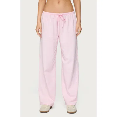 Edikted Olivia Stripe Relaxed Fit Drawstring Pants In Pink