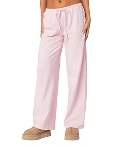 Edikted Olivia Striped Loose Fit Pants In Light Pink