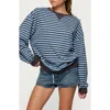 Edikted Onda Stripe Oversize Sweatshirt In Multi