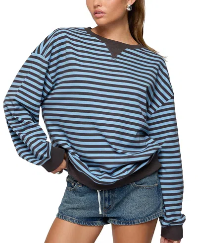 Edikted Onda Stripe Oversize Sweatshirt In Multi