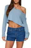 Edikted One-shoulder Long Sleeve Crop Top