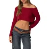 EDIKTED EDIKTED ONE-SHOULDER LONG SLEEVE CROP TOP