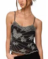 Edikted Opal Sequin Beaded Camisole In Black