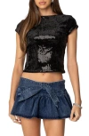 EDIKTED EDIKTED OPEN BACK SEQUIN CROP TOP