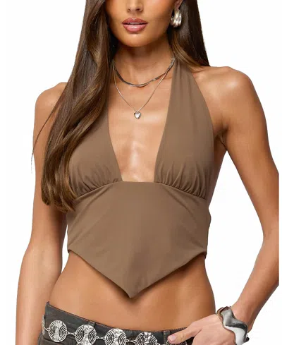 EDIKTED OPEN BACK TRIANGLE HALTER TOP