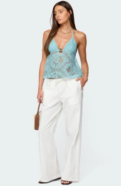 Edikted Open Knit Babydoll Halter Top