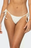 Edikted Open Knit Side Tie Bikini Bottoms