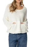Edikted Open Stitch Kangaroo Pocket Sweater In Cream