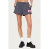 Edikted Orchid Babe Fleece Sweatshorts In Blue