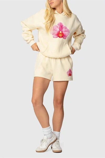 Edikted Orchid Babe Sweat Shorts In Yellow, Women's At Urban Outfitters