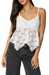 Edikted Orchid Sheer Lace Top In White