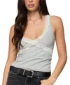 Edikted Oriana Lace Trim Cotton Blend Tank In Gray