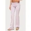 Edikted Oriane Foldover Flared Leggings In Purple