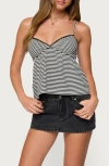 Edikted Orietta Stripe Babydoll Camisole In Black