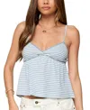 Edikted Orietta Stripe Babydoll Camisole In Gray
