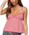Edikted Orietta Stripe Babydoll Camisole In Black