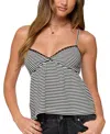 Edikted Orietta Stripe Babydoll Camisole In Black