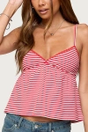 Edikted Orietta Stripe Babydoll Camisole In Red