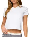 Edikted Ornella V Neck T Shirt In White