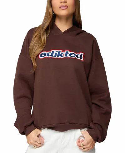 Edikted Oversized Hoodie In Brown