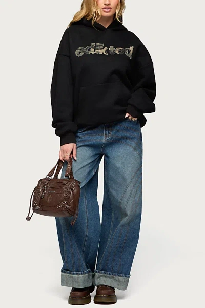 Edikted Oversized Hoodie In Black, Women's At Urban Outfitters