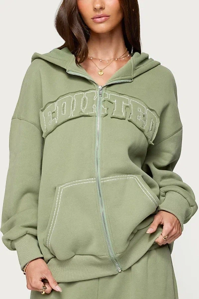 Edikted Oversized Hoodie In Olive, Women's At Urban Outfitters In Green