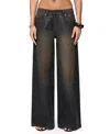 Edikted Oversized Mud Wash Low Rise Black Wash Jeans In Black