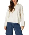 Edikted Oversize Cable Stitch Quarter Zip Pullover In White