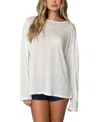 Edikted Oversized Semi Sheer Long Sleeve T Shirt In White