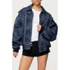 Edikted Ownley Oversize Faux Suede Jacket In Blue