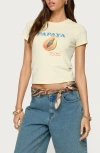 Edikted Papaya Stretch Cotton Graphic T-shirt In Gray