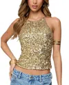 Edikted Pasha Sequin Tank Top In Multi