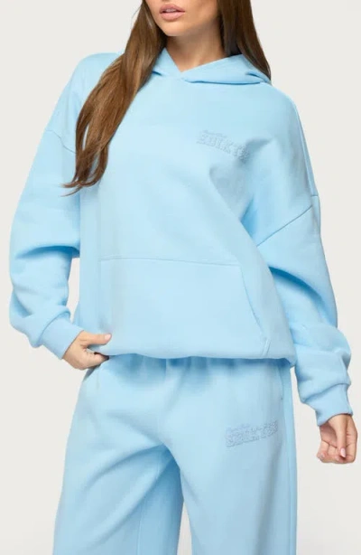 Edikted Pastel Oversize Hoodie In Blue