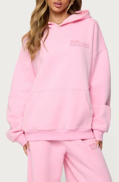 Edikted Pastel Oversize Hoodie In Pink
