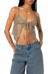 Edikted Patchwork Lace Camisole In Olive