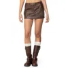 Edikted Pax Faux Leather Miniskirt In Brown