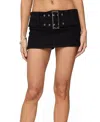 Edikted Paydon Belted Stretch Cotton Miniskort In Black