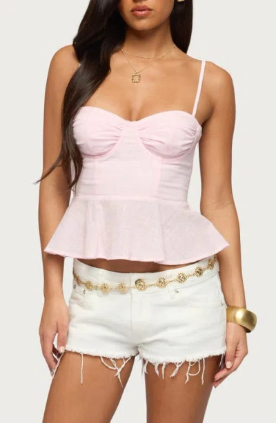 Edikted Peplum Cotton Camisole In Multi