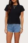Edikted Perfect Basic Stretch Cotton T-shirt In Black