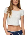 Edikted Perry Floral Print Crop Top In White