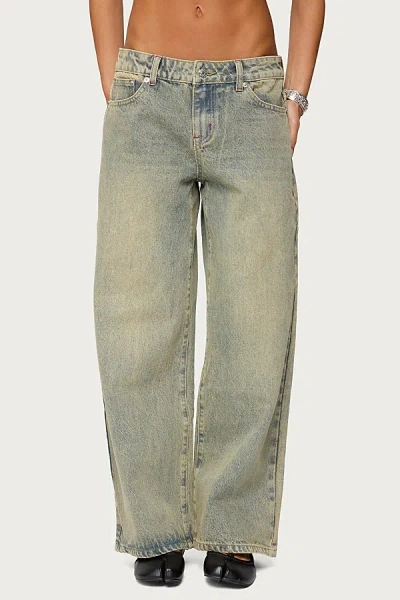 Edikted Petite Ace Relaxed Jeans In Light/blue, Women's At Urban Outfitters