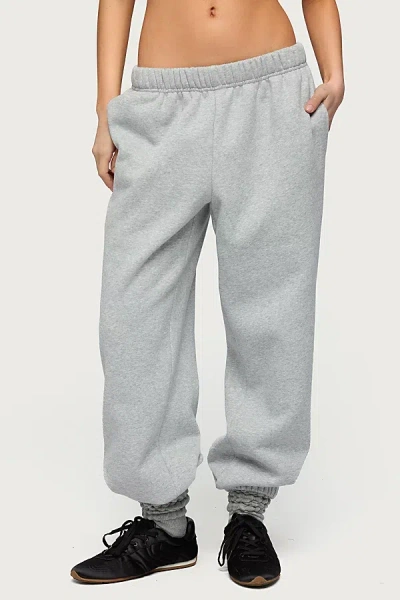 Edikted Petite Clark Oversized Sweatpants In Gray/melange, Women's At Urban Outfitters In Animal Print