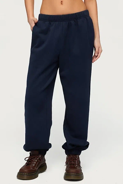 Edikted Petite Clark Oversized Sweatpants In Navy, Women's At Urban Outfitters In Animal Print