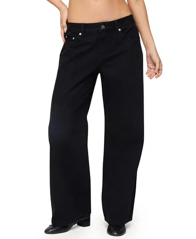 Edikted Petite Daytime Low Rise Jeans In Black Wash