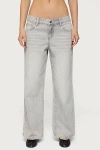 Edikted Magda Low Rise Wide Leg Jeans In Gray