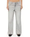 Edikted Petite Magda Low Rise Jeans In Gray Wash In Gray