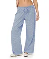 Edikted Petite Olivia Striped Loose Fit Pants In Blue