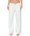 Edikted Petite Roman Low Rise Slouchy White Wash Jeans