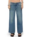 Edikted Petite Vyxen Vintage Washed Low Rise Medium Rinse Wash Jeans In Blue